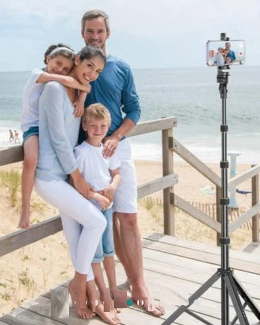 حامل ثلاثي القوائم محمول NP-688 من NeePho، حامل ثلاثي القوائم بطول 210 سم/يمكن طية الى 57 سم للهاتف والكاميرا، حامل ثلاثي القوائم للهاتف مع حامل للهاتف، حامل ثلاثي القوائم للهاتف للتسجيل والبث المباشر ومقاطع الفيديو