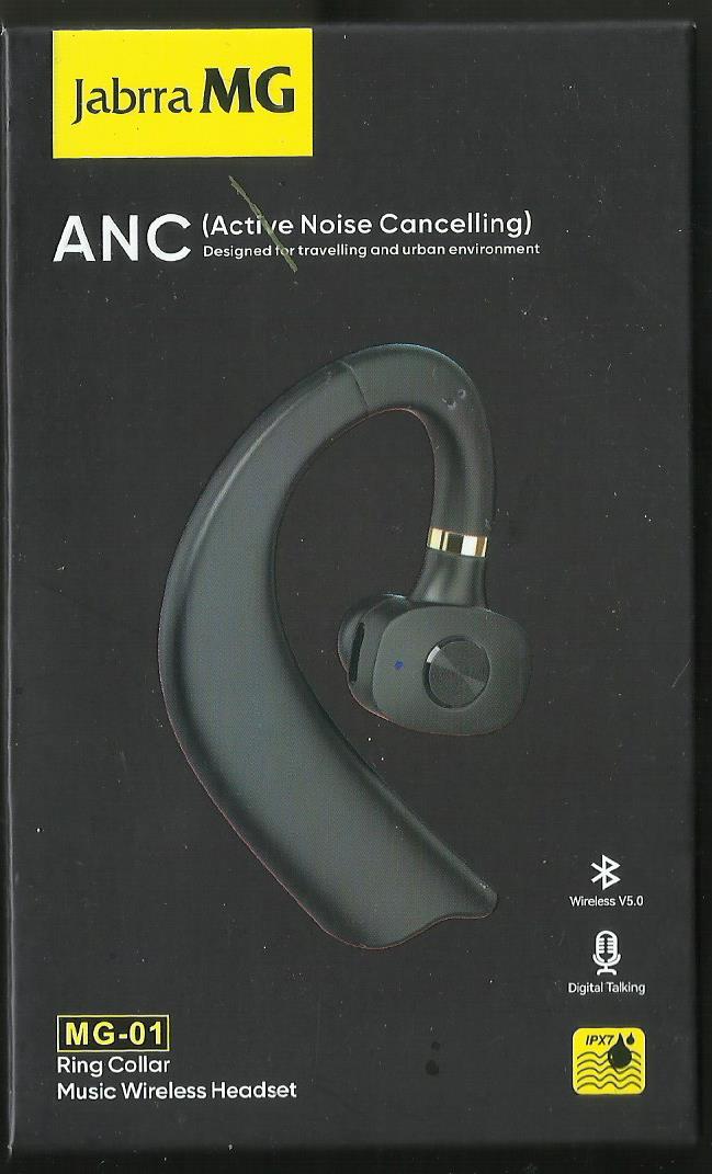 سماعة رأس بلوتوث  سماعة رأس مع ميكروفون، سماعة بلوتوث بأذن واحدة للجري والقيادة فجأة (أسود)