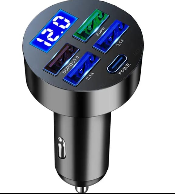شاحن سيارة 4 منافذ  usb وعدد 1 تاب سي