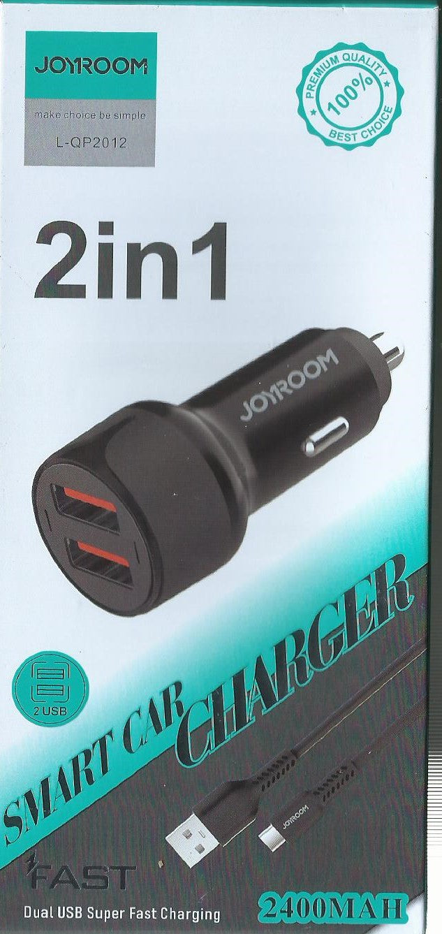 شاحن جيروم للسيارة ايفون 2 مخرج يو اس بي