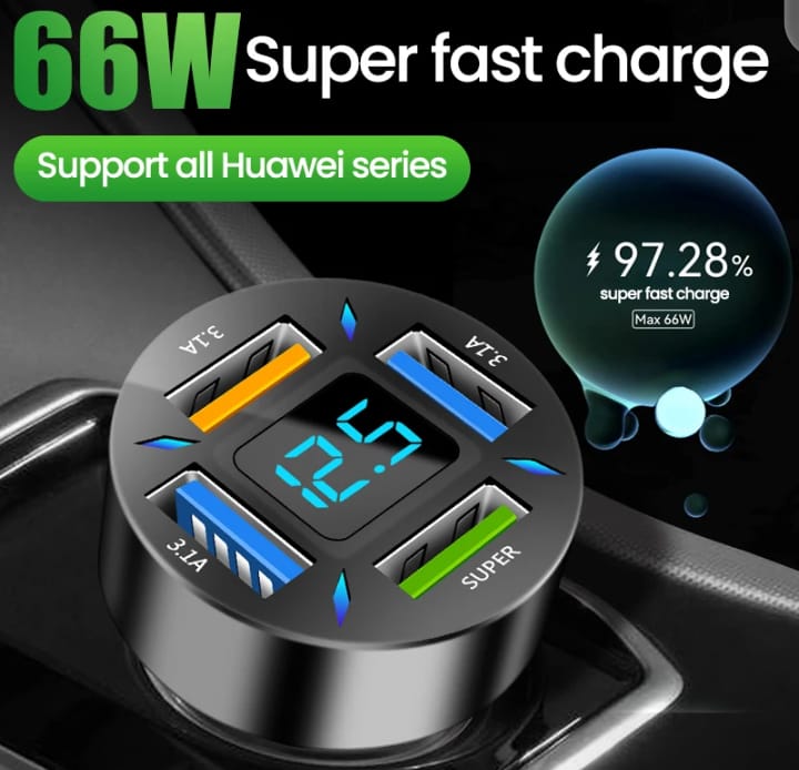 شاحن سيارة 4 منافذ  usb