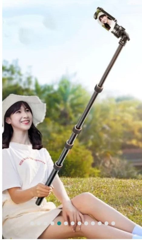 حامل ثلاثي القوائم محمول NP-688 من NeePho، حامل ثلاثي القوائم بطول 210 سم/يمكن طية الى 57 سم للهاتف والكاميرا، حامل ثلاثي القوائم للهاتف مع حامل للهاتف، حامل ثلاثي القوائم للهاتف للتسجيل والبث المباشر ومقاطع الفيديو