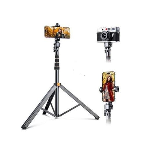 حامل ثلاثي القوائم محمول NP-688 من NeePho، حامل ثلاثي القوائم بطول 210 سم/يمكن طية الى 57 سم للهاتف والكاميرا، حامل ثلاثي القوائم للهاتف مع حامل للهاتف، حامل ثلاثي القوائم للهاتف للتسجيل والبث المباشر ومقاطع الفيديو