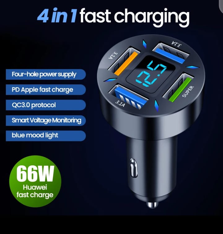 شاحن سيارة 4 منافذ  usb