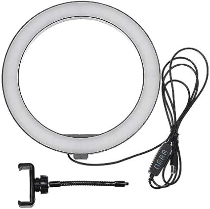 حلقة رينج لايت بأربعة اوضاع وكابل USB للموبايل مقاس 26 سم