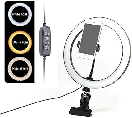 حلقة رينج لايت بأربعة اوضاع وكابل USB للموبايل مقاس 26 سم