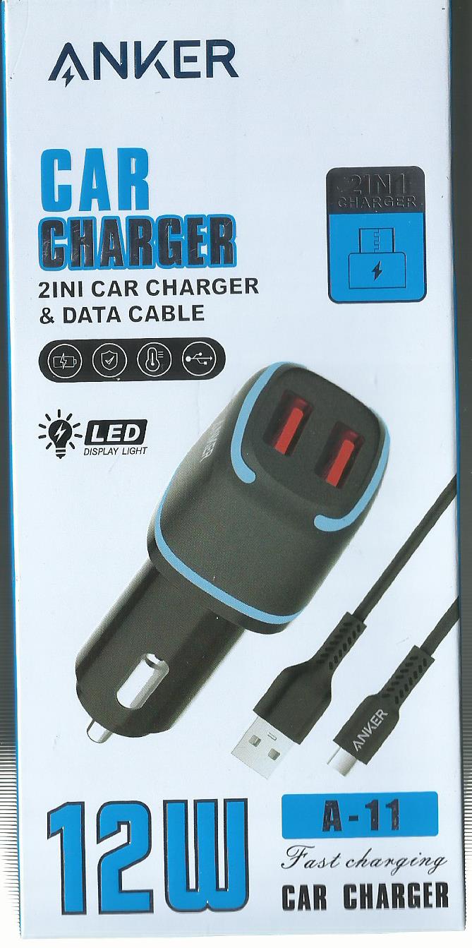 شاحن انكر للسيارة  2 مخرج يو اس بي 12 واط