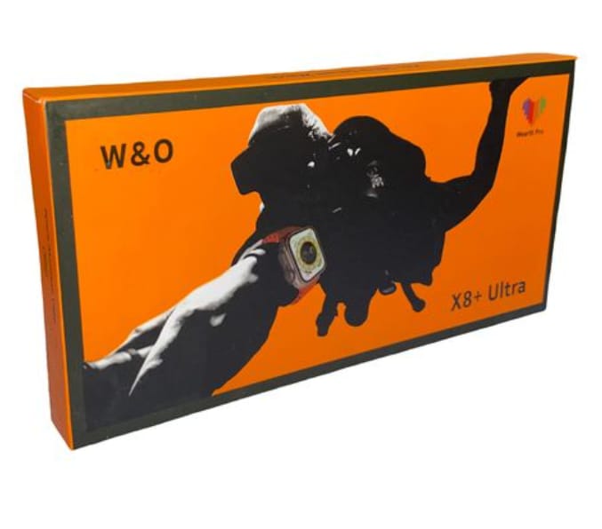 ساعة ذكية X8+ بلس الترا 49 بوصة اصلى بلوتوث شاحن لاسلكي مقاوم للماء - أسود