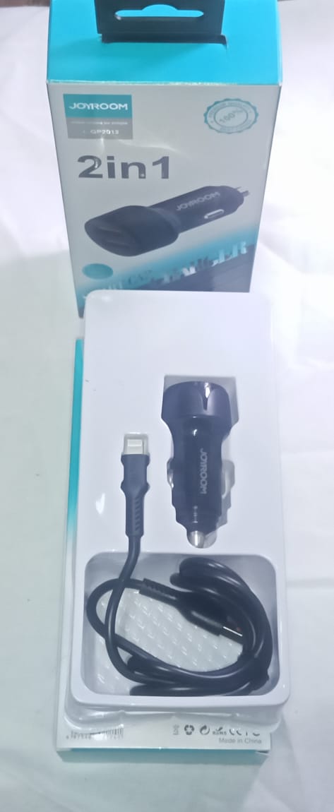 شاحن جيروم للسيارة ايفون 2 مخرج يو اس بي