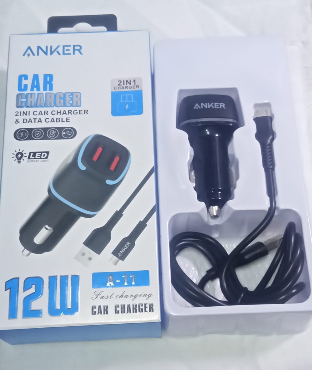 شاحن انكر للسيارة  2 مخرج يو اس بي 12 واط