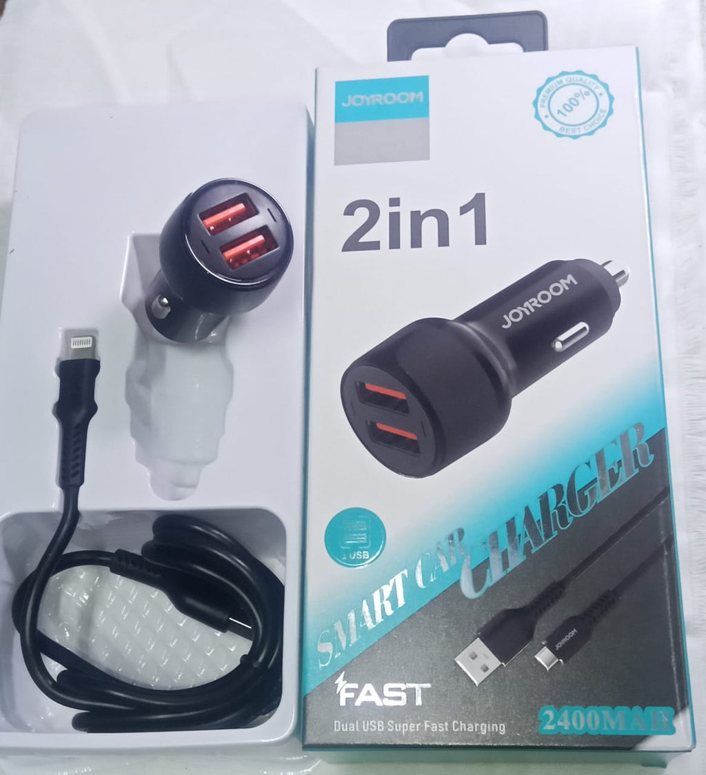 شاحن جيروم للسيارة ايفون 2 مخرج يو اس بي