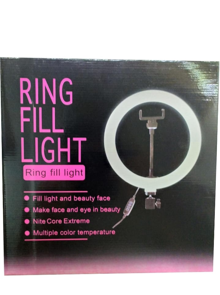 حلقة رينج لايت بأربعة اوضاع وكابل USB للموبايل مقاس 26 سم