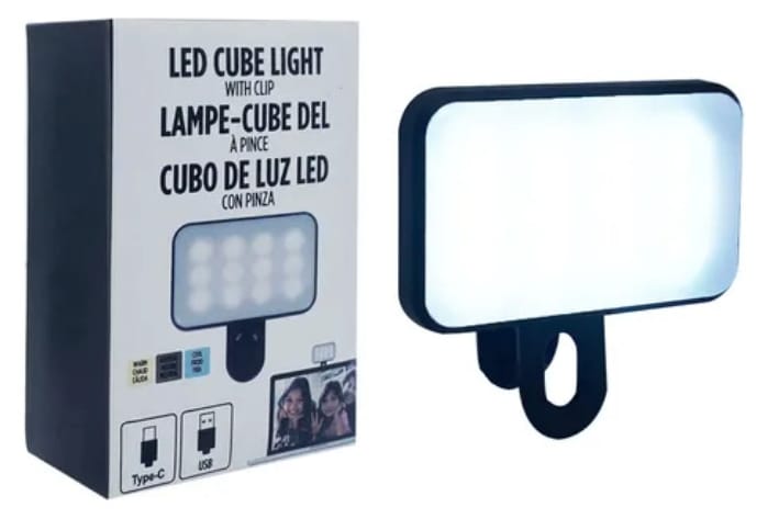 رينج لايت سيلفى للموبايل مصباح إضاءة كاميرا ليد قابلة لإعادة الشحن لتصوير الفيديو، مصباح لاب توب لمؤتمرات الفيديو (ضوء أبيض 3 مستويات