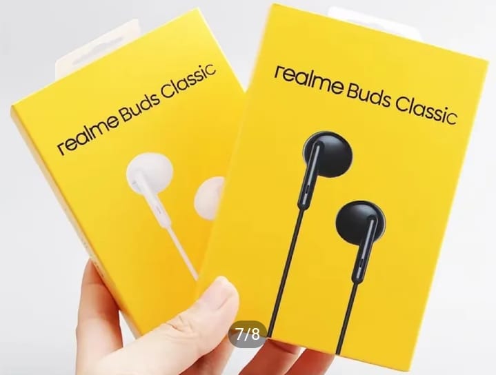 سماعة أذن سلكية عالية الدقة بمنفذ USB-C متوافقة مع Realme - أبيض