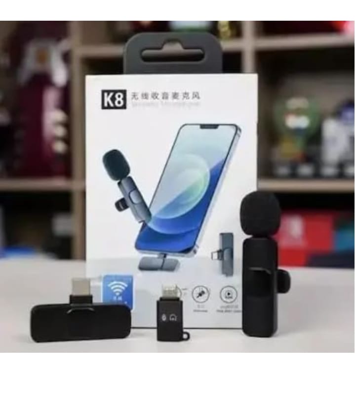 ميكروفون لاسلكي  متوافق مع جميع منافذ لايتنينج من نوع سي مثل الموبايل والكاميرا واللاب توب