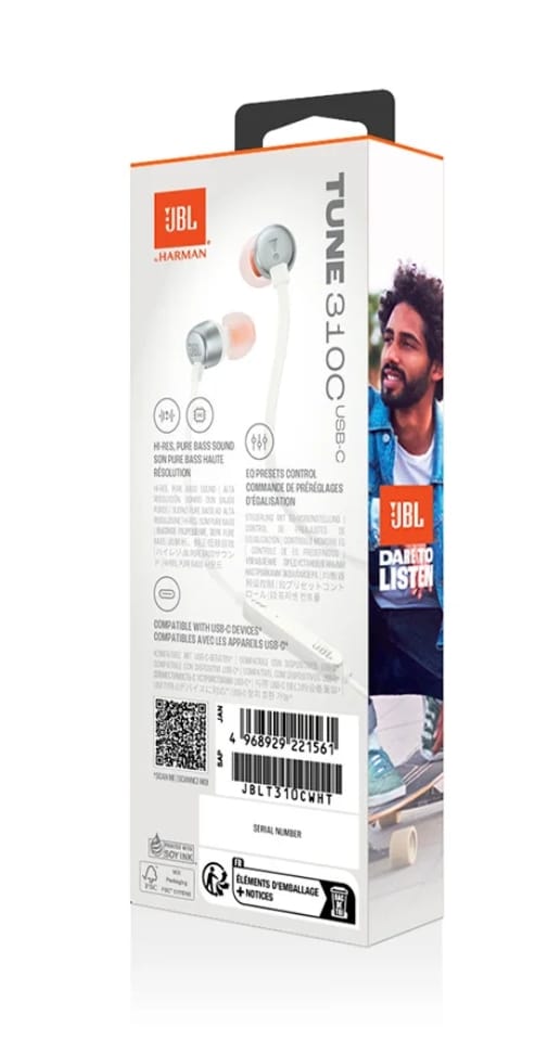 سماعة جى بى ال 310 تاب سى لون ابيض