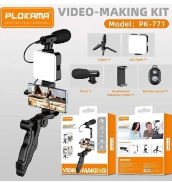 رينج لايت موبايل باضاءة 3 مستويات بحامل صغير و ميكروفون تصوير فيديو - صغير للهواتف المحمولة للتصوير الاحترافي